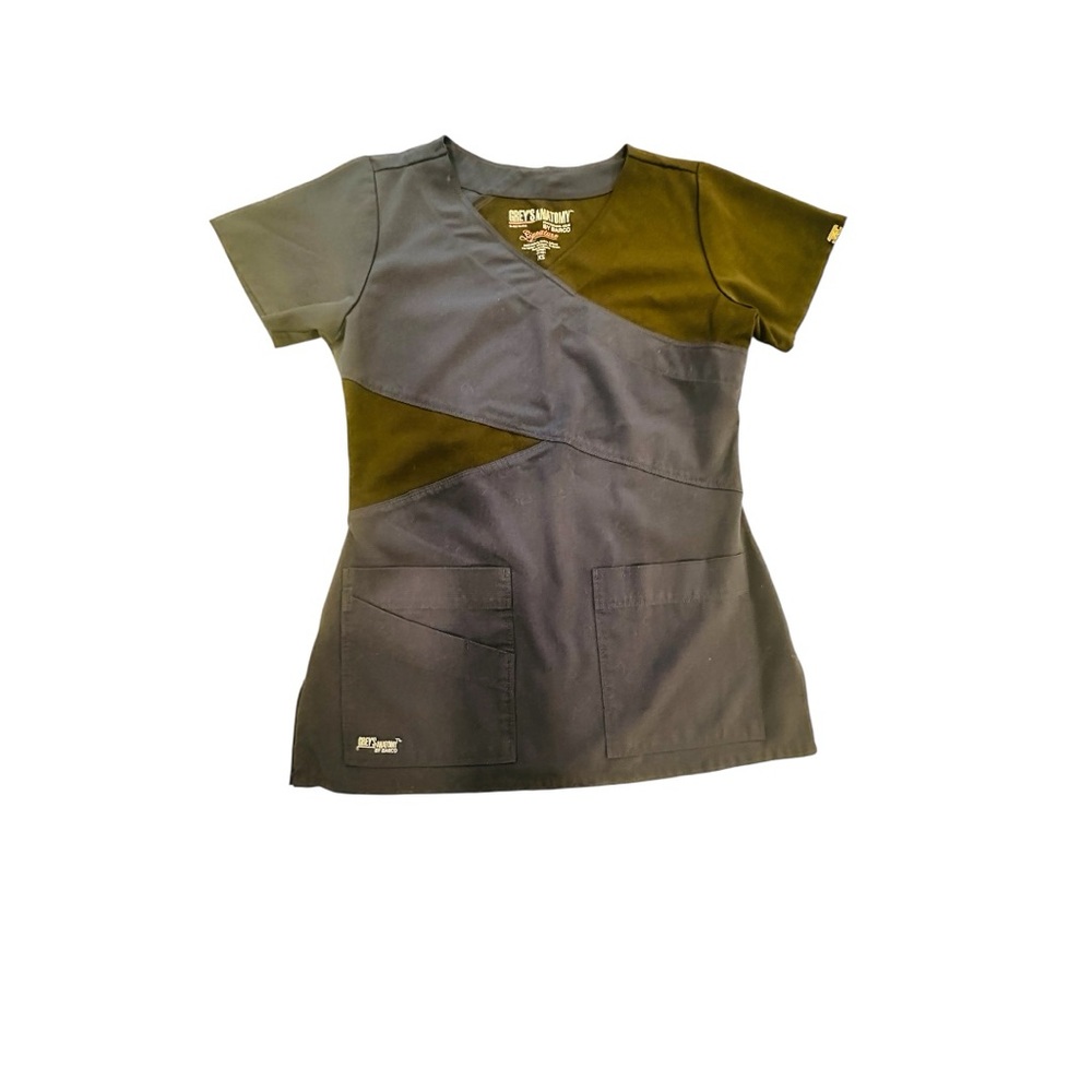 Grey's Anatomy Black and Navy Scrub Top